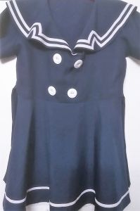 Adult Female Costumes to Hire - Sailor Dress (2) - Navy & white buttons